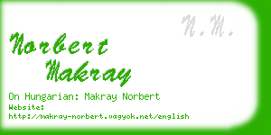 norbert makray business card